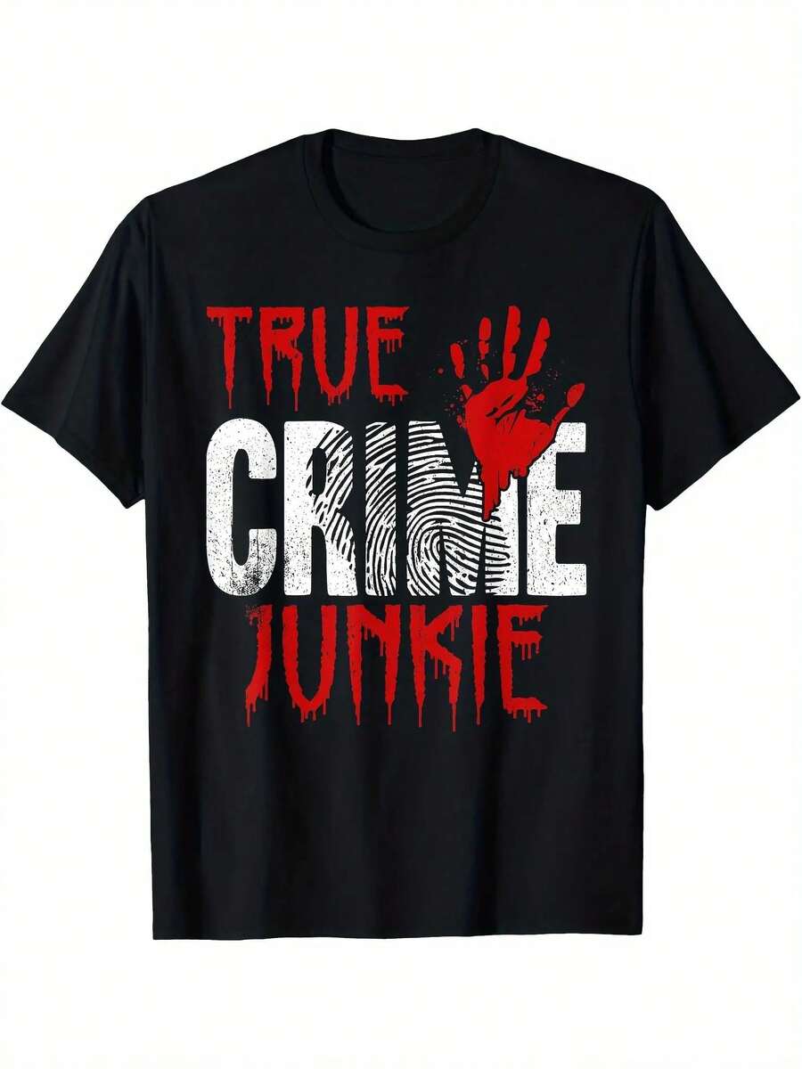 Allseason Apparel True T-Shirt - Criminal Investigation Scene Graphic Tee, Heavyweight 100% Cotton Crew Neck Shirt For True Crime Fans, Crime Convention Outfit Or Everyday Casual Wear - Machine Washable All-Season Apparel, Truecrime Fan Gear, Bold Graphic Tee, Durable Print Shirt, Comfortable Fit - 黑色 - 查看 1