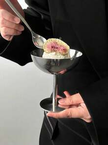 1 件不锈钢甜点碗、冰淇淋杯、高脚杯饮料杯、家用下午茶杯 - 銀色 - 查看 4