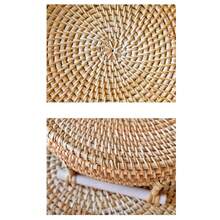 1 giỏ đựng trái cây/giỏ đựng bánh mì đan thủ công có quai xách, khay phẳng, giỏ đựng trái cây đan thủ công, giỏ đựng bánh mì kiểu Nhật, giỏ hấp, giỏ đựng đồ phòng khách, khay trưng bày - Màu gỗ - Xem 4