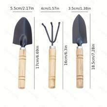 3-Piece Set, Flower Planting Tools, Home Vegetable Gardening, Garden Art, Soil Loosening Flower Shovel, Potted Flower Planting Tools, 3-Piece Set Small Shovel - Black - View 7