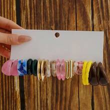 1 Pair/10 Pairs/40 Pairs New Dual-Color Acrylic Resin Acetate Minimalist Fashion C-Shape Hoop Earrings Set