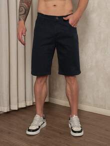 Bermudas Sarja Colorida Social Masculino Lisa