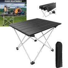 Rigogo Klapptisch Outdoor aus Aluminium - Leicht & Kompakt | Tragbarer Gartentisch für Picknick, Camping, Balkon & Terrasse | Inkl. Tragetasche - Schwarz - Übersicht 2