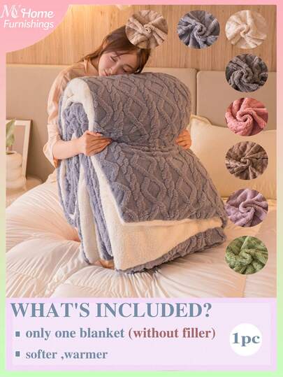 1pc Super Soft & Fluffy Blanket, Available In Multiple Colors, Minimalist & Fashionable Home Decor, Suitable For Bedroom, Boys, Girls, Students Dorm, Sofa Nap In Winter, Multifunctional Blanket And Perfect For Office Nap. Ideal Valentine's Day Gift. Machine Washable, No Filling.