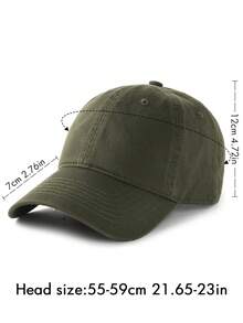 Unisex Vintage Washed Unstructured Baseball Cap Adjustable Dad Hat - Army Green - View 7