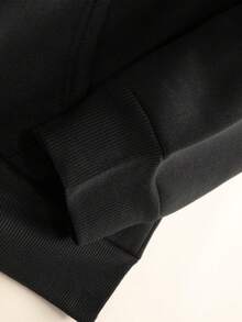 2026 Men's Fashion  Autumn Winter Kangaroo Pocket Hoodie, Star Letter Pattern Print, Casual Daily Comfortable Versatile Hooded Sweatshirt, Great Gift Loose And Comfortable, Casual And Easy-Going, Valentine's Day Hoodie For Couples, New Year Outfit For Women - màu đen - Xem 7