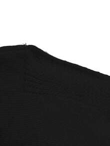 ii Asymmetric Shoulder Casual Women Sweater With Stylish Design - Black - View 7