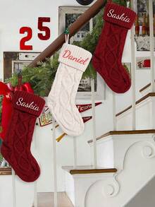 1 chiếc tất Giáng sinh thêu tên cá nhân, tất Giáng sinh đan thủ công cho gia đình, tất Giáng sinh năm 2025 có tên trẻ em, tất Giáng sinh gia đình. Quà tặng cho gia đình, quà tặng cho trẻ em, quà tặng cho nữ, tất Giáng sinh, quà Giáng sinh, đồ dùng quà tặng Giáng sinh - Nhiều màu - Xem 6