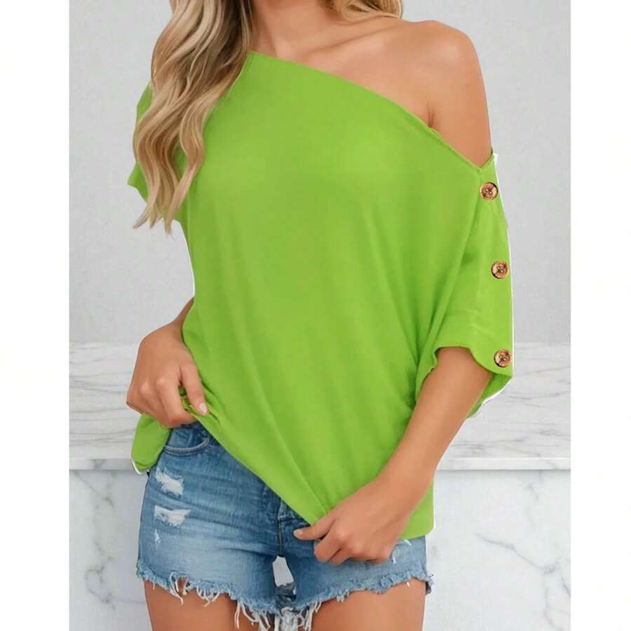 Women Blouses - Lime Green - View 1