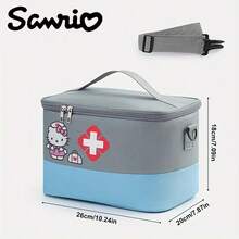 Sanrio 1 حقيبة تخزين الأدوية من سانريو - منظم من قماش الأكسفورد ذو سعة كبيرة وأقسام متعددة للاستخدام المنزلي والسفر والمستشفى والخارجي