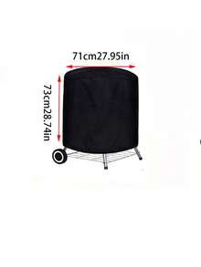 烧烤罩户外防尘防水韦伯重型烧烤罩防雨户外烧烤罩圆形 - 黑色 - 查看 16