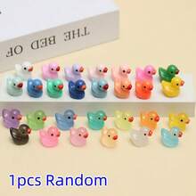 50个迷你鸭子摆件，夜光树脂微景观装饰，色彩鲜艳逼真的蘑菇摆件，适合节日派对、生日礼物和节日惊喜，可爱卡通装饰 - 彩色 - 查看 9