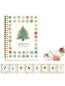 1 件水彩颜料着色书花卉水彩练习册绘画书初学者友好型艺术绘画用品（舒适轻松的着色）