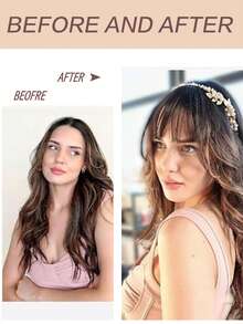 1 Clip-On Air Bangs With Sideburns, Synthetic Hairpiece For Bangs Enhancement, Women's Wig Bangs With Sideburn Hair Accessory Clip, Daily Styling For Women And Girls - Multicolor - View 8