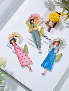 5 Stücke bunter Blumenmädchen-förmiger Dekorations-Set, aus Acrylmaterial festliche Atmosphäre Hängeornamente, geeignet für Feiertagspartyszenen, Heimdekoration, Garten, Hof, Wanddekoration