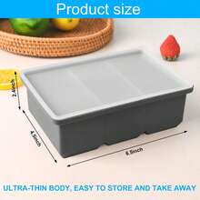 1/2个带盖硅胶冰格 - 柔韧可重复使用的大号冰格模具，容量1杯，适用于汤、炖菜、酱汁，可用洗碗机清洗，非常适合圣诞节、万圣节、复活节、感恩节和其他节日。 - 彩色 - 查看 3