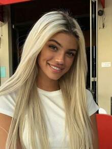 Ombre Brown Roots Ash Blonde Put On And Go 13x4 HD Transparent Straight Lace Front Wigs Human Hair Pre Plucked Bleached Knots 180 Density Lace Frontal Wigs For Women Silky Straight Glueless Wigs Human Hair With Baby Hair For Beginner - 根染&漸變色 - 查看 7
