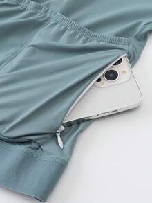 HISERWA 男士骑行服 高弹力透气速干长袖骑行服 特点：速干透气面料 YKK 拉链 圆领骑行服 - 藍色 - 查看 7