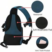 MOSISO Camara Bolsa, DSLR/SLR/Mirrorless Mochila a Prueba de Golpes Para Cámara Con Trípode e Inserto Desmontable - Trullo Profundo - Ver 2