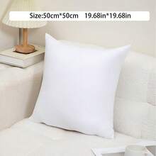 1pc White Polyester Flocked Decorative Throw Pillow Insert - Soft Polyester Filled Cushion, Suitable For Bed & Sofa - Machine Washable Home Decor, Comfortable Bedding Accessory, Neutral Color Style Throw Pillow Insert - Non-Lumpy, Breathable Design, Suitable For Daily Use And Hosting Guests With Gentle Filling, More Reassuring For Daily Use