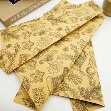 6pcs Christmas Gift & Stocking Pattern Kraft Paper Wrapping Paper Set - Suitable For Gift Wrapping, Bouquet Wrapping, Clothing Packaging, Home Decor, Arts & Crafts, DIY, Gift Bags, Birthday Decor, Wedding Decor, Gift Decor, Party Favor Decor, Perfect For Christmas Holiday And Party Decoration