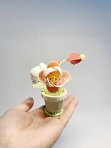 1 Micro Particle Potted Flower Building Blocks, DIY Colorful Flower Series Building Blocks, Decoration Bouquet, Suitable For Birthday, Father's Day, Mother's Day, Teacher's Day, Holidays, Weddings, Graduations, New Year, Christmas Gifts - Multicolor - View 2