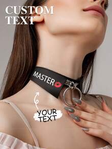 Customized Printed Choker, Sexy Adjustable Punk Collar Necklace For Women, Intimate Accessories