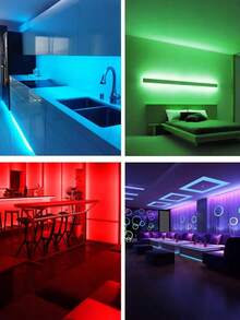 1 件 3.28 英尺-65.6 英尺智能 LED 灯带，RGB 变色音乐同步 LED 灯带，带 44 键/24 键遥控器和应用程序控制，可调光，可切割，适用于卧室、客厅、电视背光、厨房、酒吧、游戏室、情人节和派对装饰 - 24KEY - 查看 11