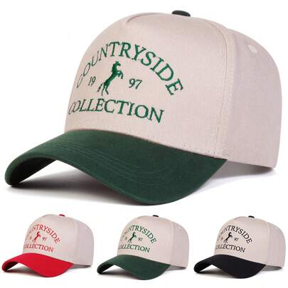 1 pieza Sombrero de vaquero de estilo camionero de cachemir para hombre de 1997, gorra de béisbol con bordado de letra personalizada, sombrero de moda casual para primavera, otoño, viajes, vacaciones en la playa