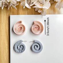 Set de 2 cortadores de arcilla polimérica para hacer aretes de aro, molde de arcilla suave diseñado para hacer collares y colgantes hechos a mano