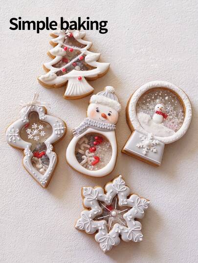 A Christmas Series Cookie Cutter, A Yoyo Candy Cookie Making Tool, Kitchen Parent-Child Cookie Molds, Christmas Decorations, Fondant Cookie Stamps, Cake Decoration Cookie Shaper, Decorative Dessert-Making Tools With Christmas Tree, Snowman And Snowflake Patterns Christmas Christmas Decorations Christmas Pajamas Christmas Gifts Christmas Decor