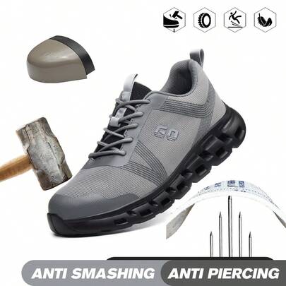 Steel Toe Shoes For Men And Women, Lightweight, Breathable, Anti Smashing, Anti Stabbing, Comfortable For Construction, Shoes For Outdoor Work, Steel Toe Shoes For Sports