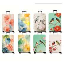 1pc Small Clear Atmosphere Series Printed Pattern, Thickened Suitcase Protective Cover, Thickened Suitcase Accessories, Suitable For Business, Business Trip, Vacation, Travel, Luggage Check-In, Back To School, Add Color To Your Suitcase. Suitable For 20-28 Inch Suitcases. Travel Essentials Travel Accessories Vacation Summer Holiday Bag For School School Accessories School Stuff - Multicolor - View 2