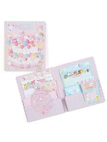 Sanrio 1 szt. Oficjalny, licencjonowany zestaw kopert i papeterii Sanrio Hello Kitty Kuromi Melody Cinnamoroll z wodoodporną naklejką i kartką z gratulacjami – 6 pastelowych papierów listowych i 3 koperty, prezent na urodziny, ukończenie szkoły, Dzień Przyjaźni, wydarzenia szkolne – urocza kolekcja papeterii kawaii, prezent na ukończenie szkoły, kreskówkowy wzór, trwały materiał, wysokiej jakości nadruk, dla miłośników anime