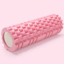 1pc High Density Foam Roller - Firm Handheld Muscle Massage Tool With Trigger Point Grid, For Yoga, Body Relaxation & Self-Myofascial Release - Athlete Fitness Recovery Tool, Durable Design With Grooved Surface