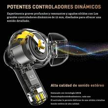 A9 Pro Auriculares Bluetooth, audífono inalámbrico inteligente con pantalla táctil, reducción de ruido activa dual ANC+ENC, compatible con iOS/Android - Blanco - Ver 10