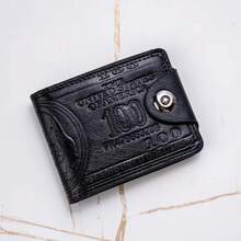 1920s Style Wallet With Multiple Card Slots And $100 Bill Design – Fashionable Black And Brown Coin Wallet For Men And Women, Perfect For Daily Use Or As A Unique Christmas Gift, Everyday Wallet Use | Fashion Coin Purse | Durable - màu đen - Xem 13