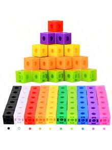 1盒ABS材质幼儿园智力小积木拼装积木塑料插电早教儿童拆装益智玩具 - 彩色 - 查看 9