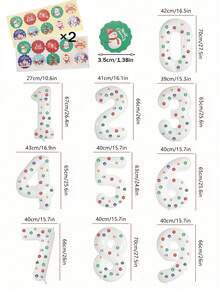 1个32英寸白色数字铝箔气球，适用于一周岁生日派对、周年纪念、节日、服装道具 - 白色 - 查看 9
