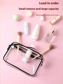 5pcs Transparent PVC Zipper Cosmetic Bag Set, Portable Clear Toiletry Bag, Business Travel, Vacation, Bathroom Storage Travel Zipper Pouch, Minimalist Unisex Clear Organizer Bag, EVA Toiletry Cosmetic Bag Set, Transparent Zipper, Travel Organizer Bag. Suitable For Backpack, Travel Essential, Beach Vacation. - Multicolor - View 3