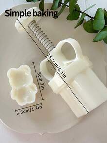 قالب حلوى بشكل دب محشو - قاطع بسكويت دب صغير جميل، ختم بسكويت، قالب كعكة القمر، قالب بسكويت، لوازم بنتو للكيك والحلويات وعيد المنتصف والأدوات الخبز للمناسبات