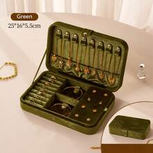 1pc Luxury Jewelry Box Organizer - Large Capacity Jewelry Storage Case With Soft Velvet-Lined Compartments, Elegant Burgundy/Deep Red - Portable Jewelry Organizer Box For Women, Birthday & Christmas Gifts For Her, Large Jewelry Box, Secure Clasp Closure, Jewelry Boxes