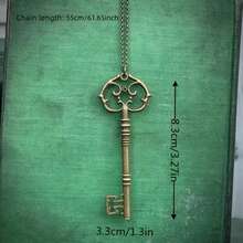 Vintage Style Gothic Mysterious Magic Key Pendant Necklace - Bạc cổ - Xem 2
