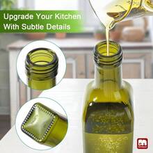 Olive Oil Dispenser Bottle, 6 Pack Oil Dispensers Bottles Kitchen, Cooking Vinegar Dispenser Set, Glass Container Cruet - Pourer Spout, Funnel And Labels - 綠色 + 17 盎司-4 包 - 查看 6