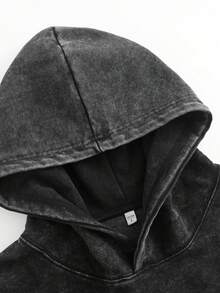 Retro Group Portrait Print"Nightmare Before Christmas, Horror. American Retro Print Pattern 1Pcs 500g Pure Heavy 100% Cotton Cordless Sweatshirt, Letter Spring/Fall Winter All Loose Washed Popover Pocket, Christmas Halloween Thanksgiving Day  New Year, Y2K Street  Hip-Hop Campus Fashion Style, Suitable For Parties And Play - 黑色 - 查看 3