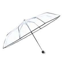 1 buc Umbrelă pliabilă transparentă drăguță, Umbrelă de călătorie portabilă și impermeabilă, Echipament romantic de ploaie, Design transparent drăguț, Roz/Transparent/Negru, Deschidere manuală, Portabilă, Ax impermeabil, Umbrelă de călătorie
