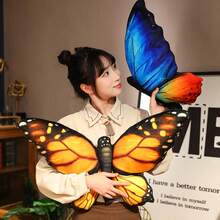 1pc Fabric Butterfly Decorative Throw Pillow, Girls Bedroom Butterfly Cushion, Chair Butterfly Lumbar Pillow - 彩色 - 查看 7