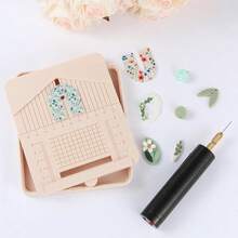 1 buc. Tavă perforatoare pentru cercei din lut polimeric cu mâner - Instrument de perforare precis pentru bijuterii lucrate manual, Instrument pentru cercei din lut polimeric - Esențial pentru meșteșuguri din lut DIY