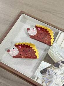 1pc/2pcs Cute Hedgehog Shaped Hair Clips, New Design, Suitable For Bun Hairstyle Decoration, Ornament, Gift