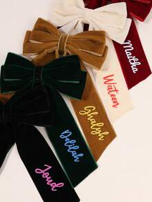 1 قطعة فيونكة شعر مخصصة للبنات من القطيفة لعيد الميلاد، مشابك شعر ديكور، اكسسوارات شعر، هدايا عيد الميلاد المخصصة، فيونكات شعر للبنات، لوازم هدايا عيد الميلاد - متعدد الألوان - مشاهدة 3